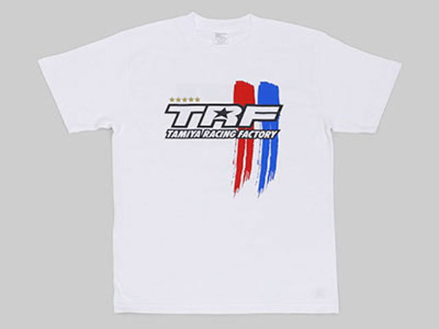 TAMIYA　67243　タミヤレーシングファクトリー Tシャツ ストライプAタイプ（XL）ホワイト