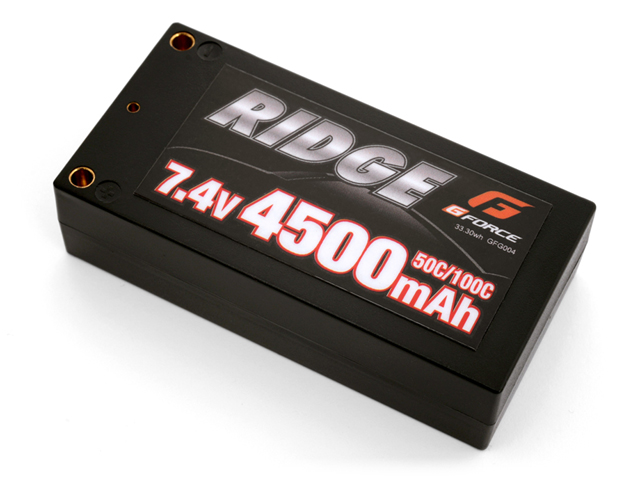 G-FORCE　GFG004　RIDGE LiPo Battery 7.4V 4500mAh ショートタイプ（1Sサイズ）