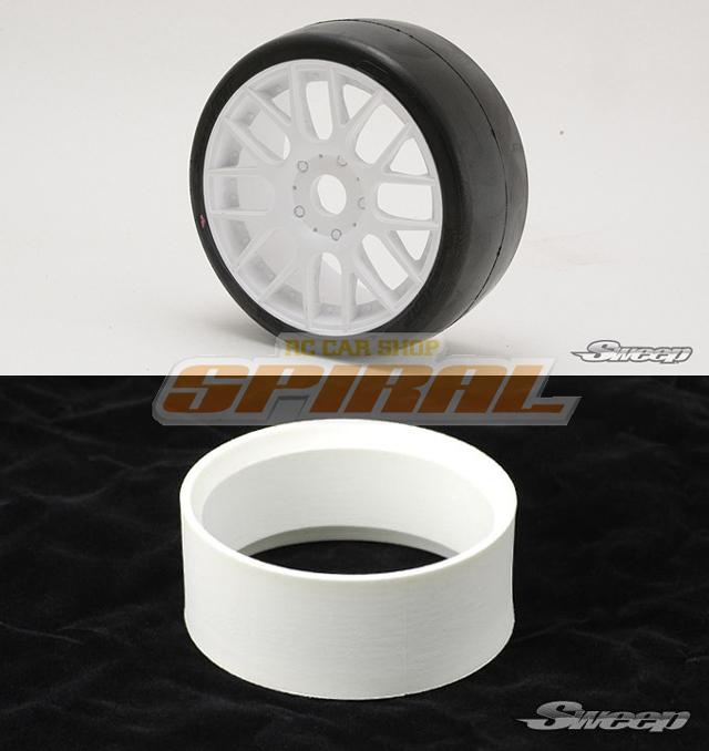 PROSPEC　S40145EW16P-LS　スイープ1/8 EXP GTレーシングスリックタイヤ【45deg/インナーメッシュ/接着済み/16本スポークホイール/ホワイト/LSインナー/2個入】