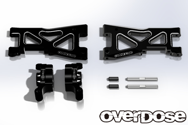 OVERDOSE OD1714 アルミリヤロングサスアームセット(For OD/Vacula/Divall /ブラック) OVERDOSE OD1714 アルミリヤロングサスアームセット(For OD/Vacula/Divall /ブラック)