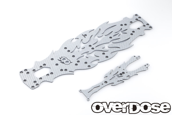 OVERDOSE　OD1758　シルバーカーボンシャーシセット For DIB( メイン：2.4mm：アッパー：2.0mm)