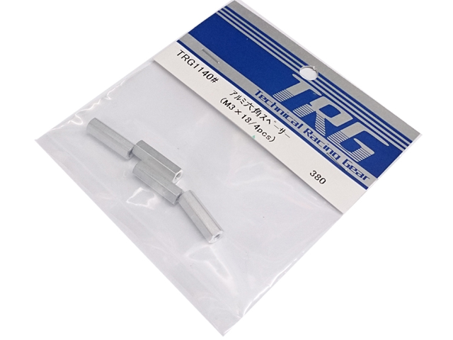 TRG TRG1140 アルミ六角スペーサー 【M3xL18/4ヶ入】 TRG TRG1140 アルミ六角スペーサー 【M3xL18/4ヶ入】