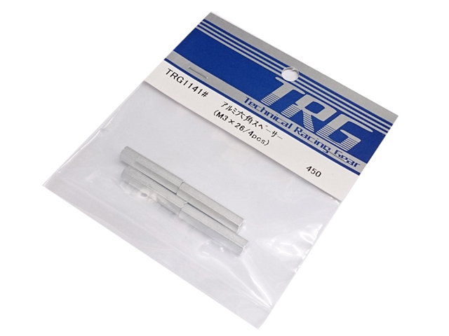 TRG TRG1141 アルミ六角スペーサー 【M3xL26/4ヶ入】 TRG TRG1141 アルミ六角スペーサー 【M3xL26/4ヶ入】