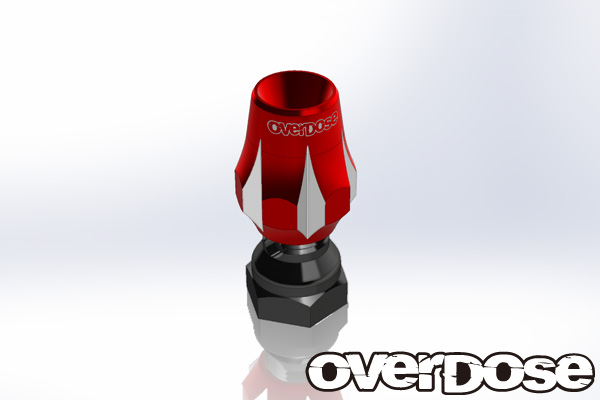 OVERDOSE　OD1781　アルミアンテナポスト Type-3 （レッド）