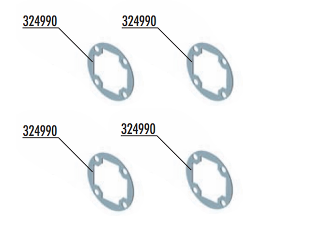 XRAY　324990　デフガスケット【4pcs/XRAY XB2】