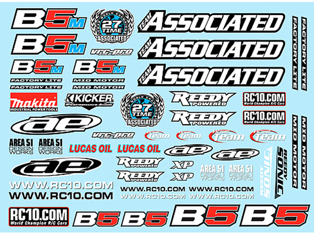 ASSOCIATED　AS-91614　RC-10B5シリーズ デカールシート