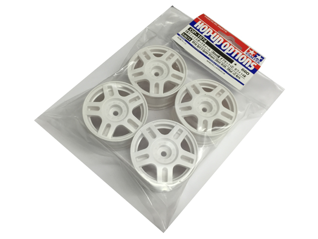 TAMIYA　OP-1674　5本スリットスポークホイール（26mm幅 +2）ホワイト4本