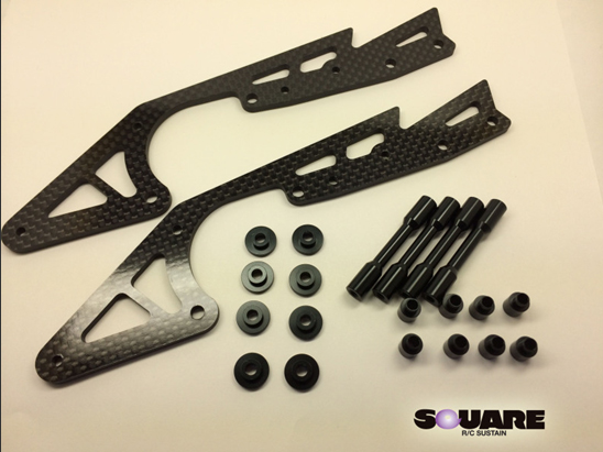 SQUARE　SWR-10BK　タミヤWR-02ワイルドウイリー2用カーボンサブシャーシ・ブラック(ロングストレッチ仕様）
