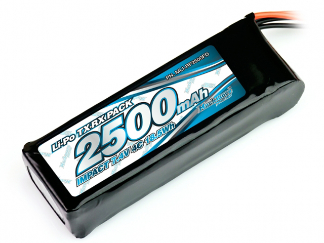 Muchmore　MLI-RF2500FD インパクトLi-Poバッテリー2500mAh/7.4V 4C 平型サイズ 受信機用