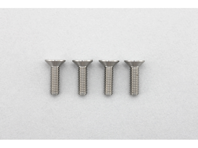 YOKOMO　RP-042-06A　RP 高精度切削チタン製 M3スクリュー【フラットヘッド/M3Ｘ6mm/4本入】