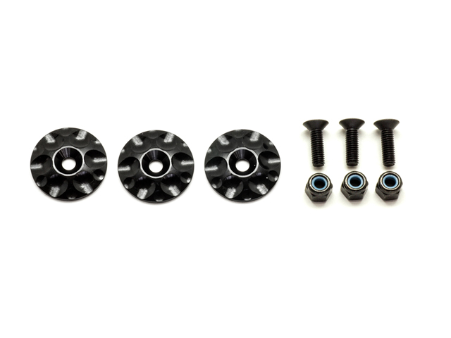 SMJ　SMJ1052　1/8GT アルミウィングボタン( ブラック/3pcs)