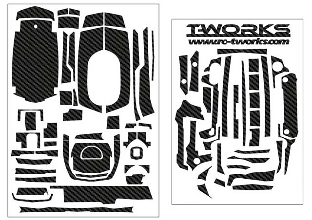 TEAM AJ　TS-044　3D カーボン柄プロポスキン サンワM17用【ブラック】