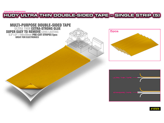 HUDY　107876　HUDY両面テープ【極薄/5pcs/140x55mm】