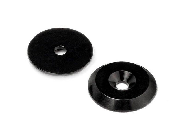 HB RACING　HB114763　Aluminium Wing Mount Washer (Black/2pcs)