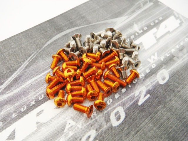 SQUARE　HS-48580　XRAY T4 2020 チタン&アルミヘックススクリューセット(Orange)