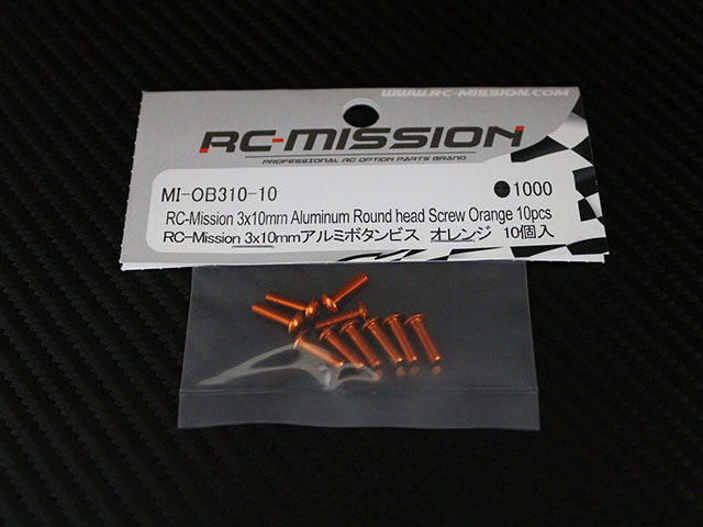 RC-MISSION MI-OB310-10 M3x10mm アルミボタンビス (オレンジ/10個入) RC-MISSION MI-OB310-10 M3x10mm アルミボタンビス (オレンジ/10個入)