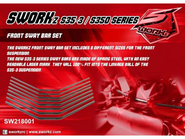 SWORKz　SW-218001　フロントスウェイバーセット(2.0/2.1/2.2/2.3/2.4/.2.5/2.6/2.8mm)