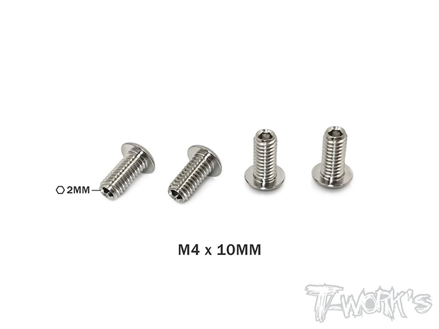 TEAM AJ　TP-087-B　T-Work's 64チタン製ダウンストップスクリュー【M4x10mm/HB D819/D817用】