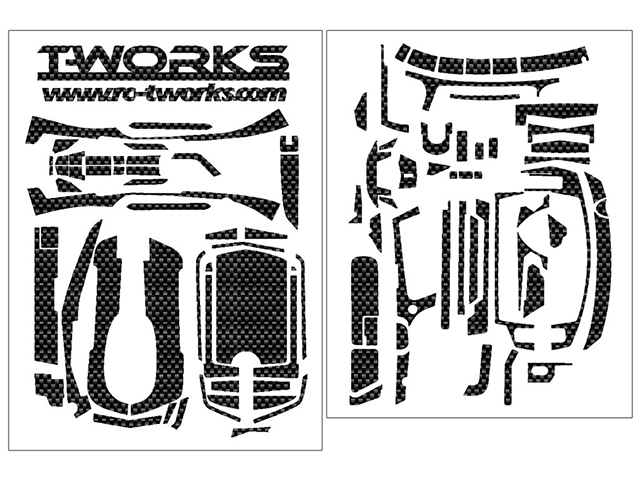 TEAM AJ　TS-043　シャイニーカーボン柄プロポスキン サンワMT-44用【ブラック&シルバー】