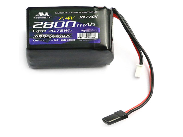 ARROWMAX　AM-700913　受信機Lipo 2S・俵型バッテリー for 1/8 GP バギー