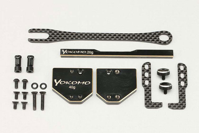 YOKOMO　B10-118G1　BD10用 グラファイト製 薄型ショートLi-po対応バッテリーホルダーセット
