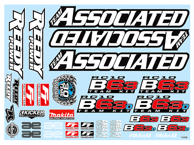 ASSOCIATED　91900　デカールシート【B6.3】