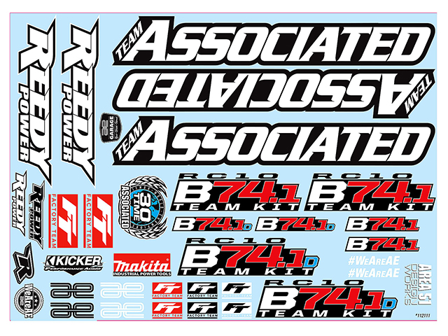 ASSOCIATED　92304　デカールシート【B74.1】