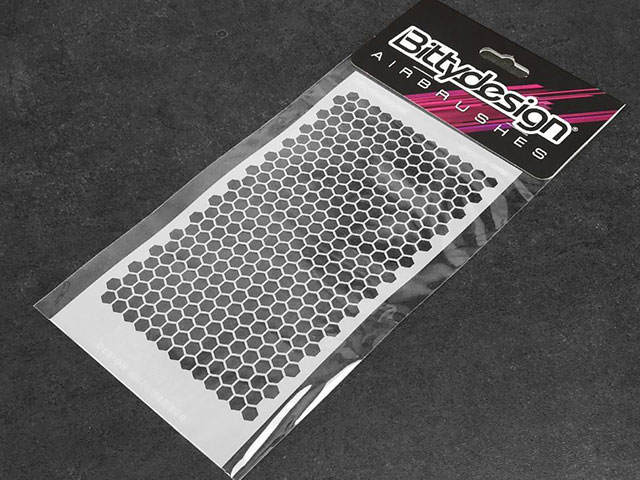 Bittydesign　BDSTC-002S　ポリカボディー塗装用ステンシル【Honeycomb V1' small】