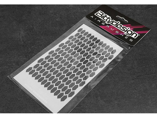 Bittydesign　BDSTC-004　ポリカボディー塗装用ステンシル【Honeycomb V3】