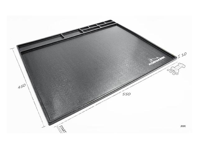 RICKSIDE DESIGN　KOS32120-550BK　KOSWORK 組立・クリーニングトレイ550x450mmブラック (小)
