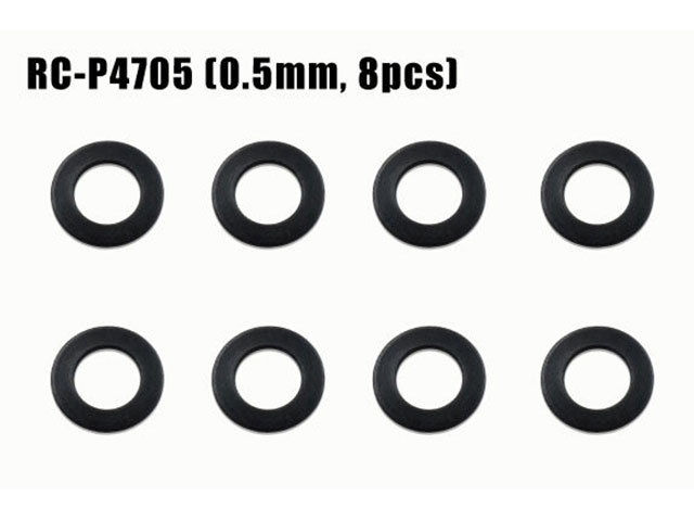 Rêve D　RC-P4705　POM製 Φ4mm×Φ7mm スペーサー（0.5mm厚、8枚入）