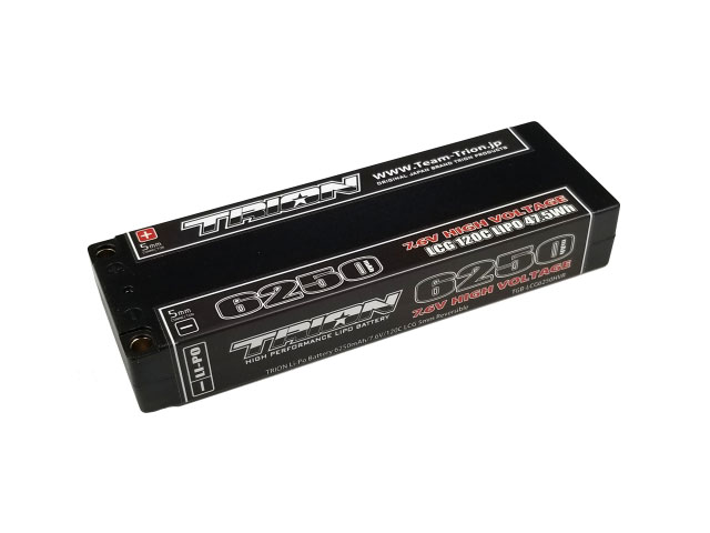 TRION　TGB-LCG6250HVR　TRION Li-Po Battery 6250mAh/7.6V/120C LCG 5mm Reversible