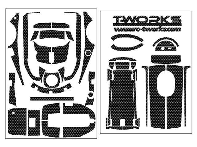 TEAM AJ　TS-049　シャイニーカーボン柄プロポスキン フタバ 4PM用【ブラック&シルバー】