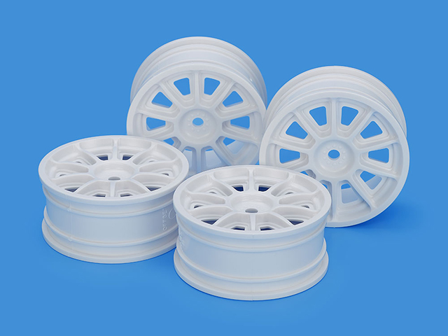 TAMIYA　OP-2067　TH10本スポークホイール4本 (ホワイト) (24mm幅・オフセット0)