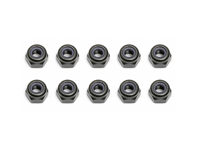 ASSOCIATED　25215　M3ナイロンロックナット【スチール/ブラック/10ケ入】