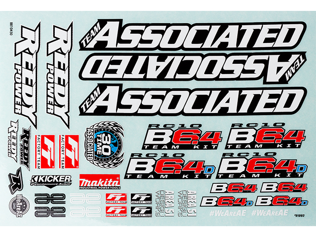 ASSOCIATED　91993　デカールシート【B6.4】