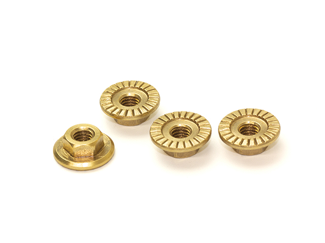 SMJ　SMJ1345L　マシンカット真鍮セレート付大径フランジホイールナット M4（4 個）
