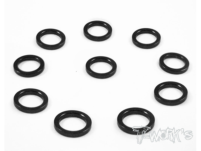 TEAM AJ　TA-042BK　T-Work's アルミ製シム【M5x6.9x0.5t/ブラック/10枚入】