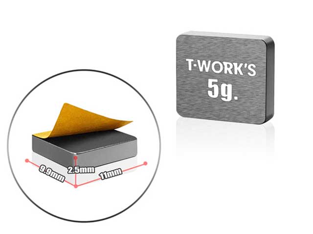 TEAM AJ　TE-207-F　T-Work's タングステンバランスウエイト・5ｇ【11x9.9x2.5mm】