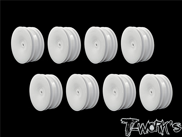 TEAM AJ　TE-218-AW-8　T-Work's 2WD用フロントホイール・ホワイト【アソシ/ヨコモ/京商/XRAY用・8ケ入】