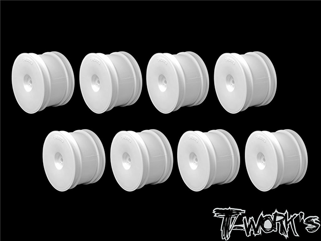 TEAM AJ　TE-218-CW-8　T-Work'sリヤホイール・ホワイト 【アソシ/ヨコモ/京商/HB用・8ケ入】