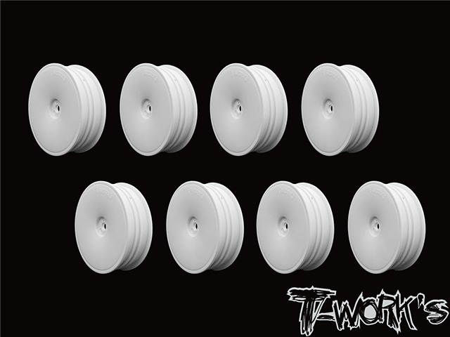 TEAM AJ　TE-218-DW-8　T-Work's 2WD用スリムフロントホイール・ホワイト 【アソシ/ヨコモ/京商/XRAY用・8ケ入】