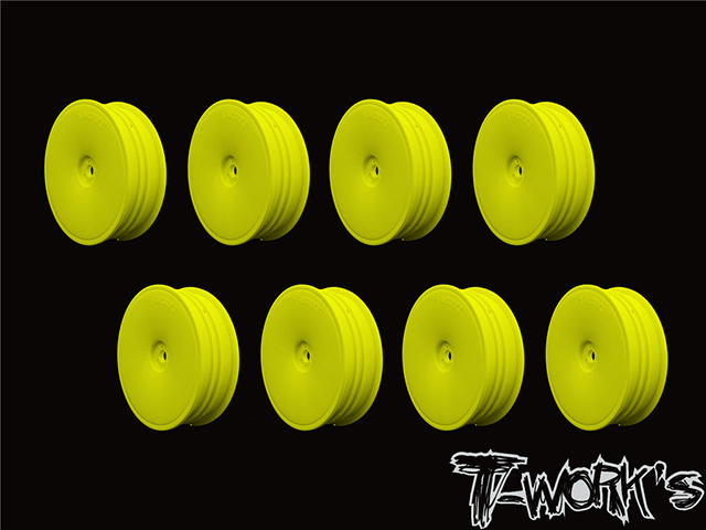 TEAM AJ　TE-218-DY-8　T-Work's 2WD用スリムフロントホイール・イエロー 【アソシ/ヨコモ/京商/XRAY用・8ケ入】