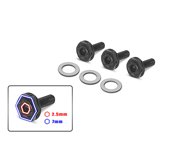 TEAM AJ　TG-073　T-Work's スチール製ロープロクラッチベル固定スクリュー【3個入】