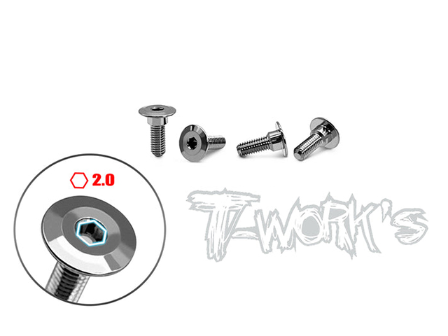 TEAM AJ　TP-147-S　T-Work's 64チタン製サーボ固定スクリュー【3x7mm/4個入】