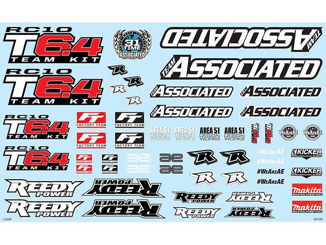 ASSOCIATED　71179　デカールシート【T6.4】