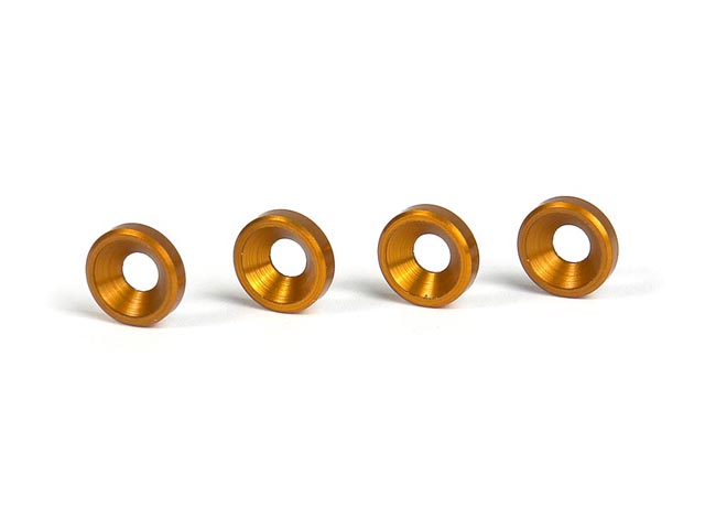 XRAY　301159O　アルミ皿ワッシャー【オレンジ/4pcs/T2シリーズ用】