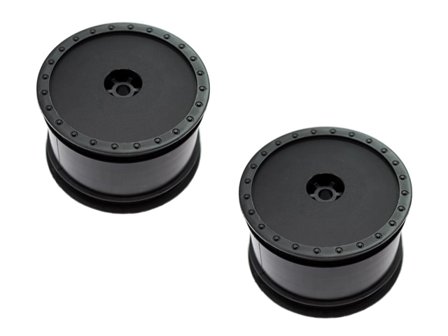 DE RACING　DER-BB-LRB　バギー用ホイール・ブラック【TLR 22/アソシ B4(HEX) リヤ用】
