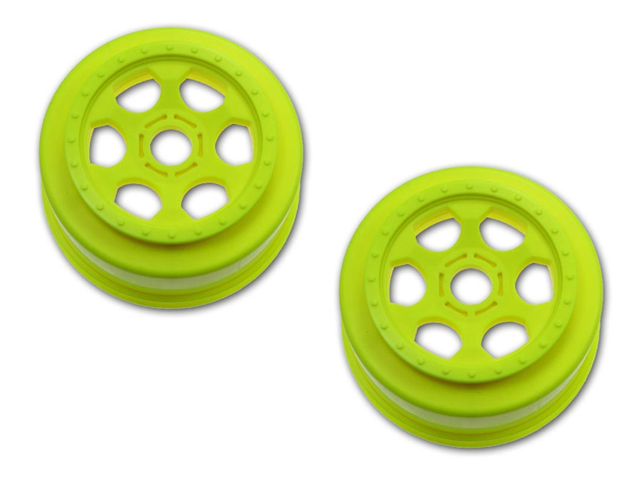 DE RACING　DER-SCT-17Y　SCトラック用ホイール・イエロー【17ｍｍハブ用】（アソシ SC8/SC8E用)