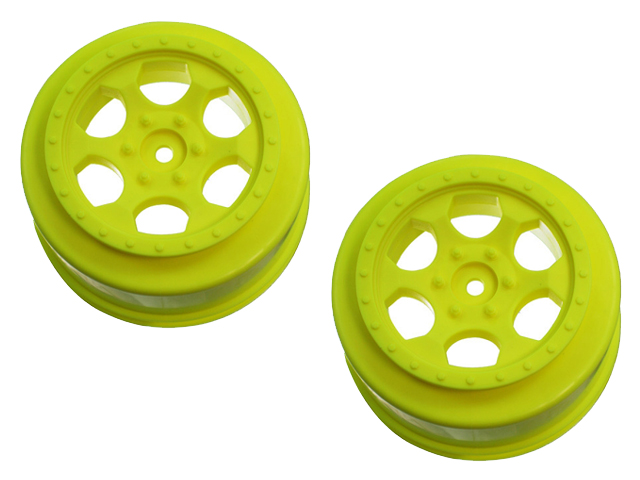 DE RACING　DER-SCT-AWY　SCトラック用ホイール＋3mm OFFSET・イエロー【アソシ SC10 4x4フロ